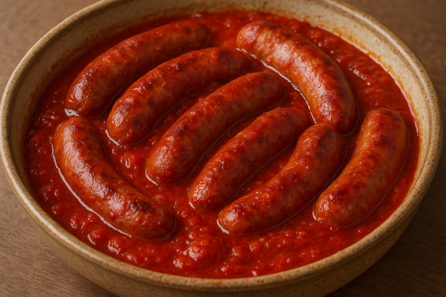 سجق بالصلصة الحارة (طبق ليبي)