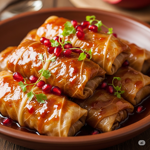 محشي ملفوف بدبس الرمان واللحمة – وجبة شتوية دافئة