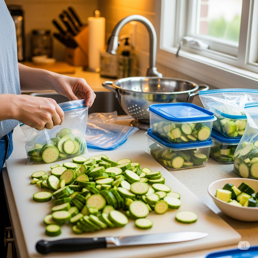 كيف أحفظ الكوسا بالفريزر