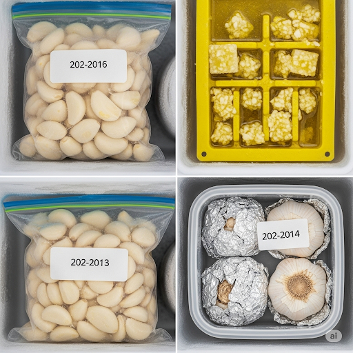 طريقة حفظ الثوم في الفريزر